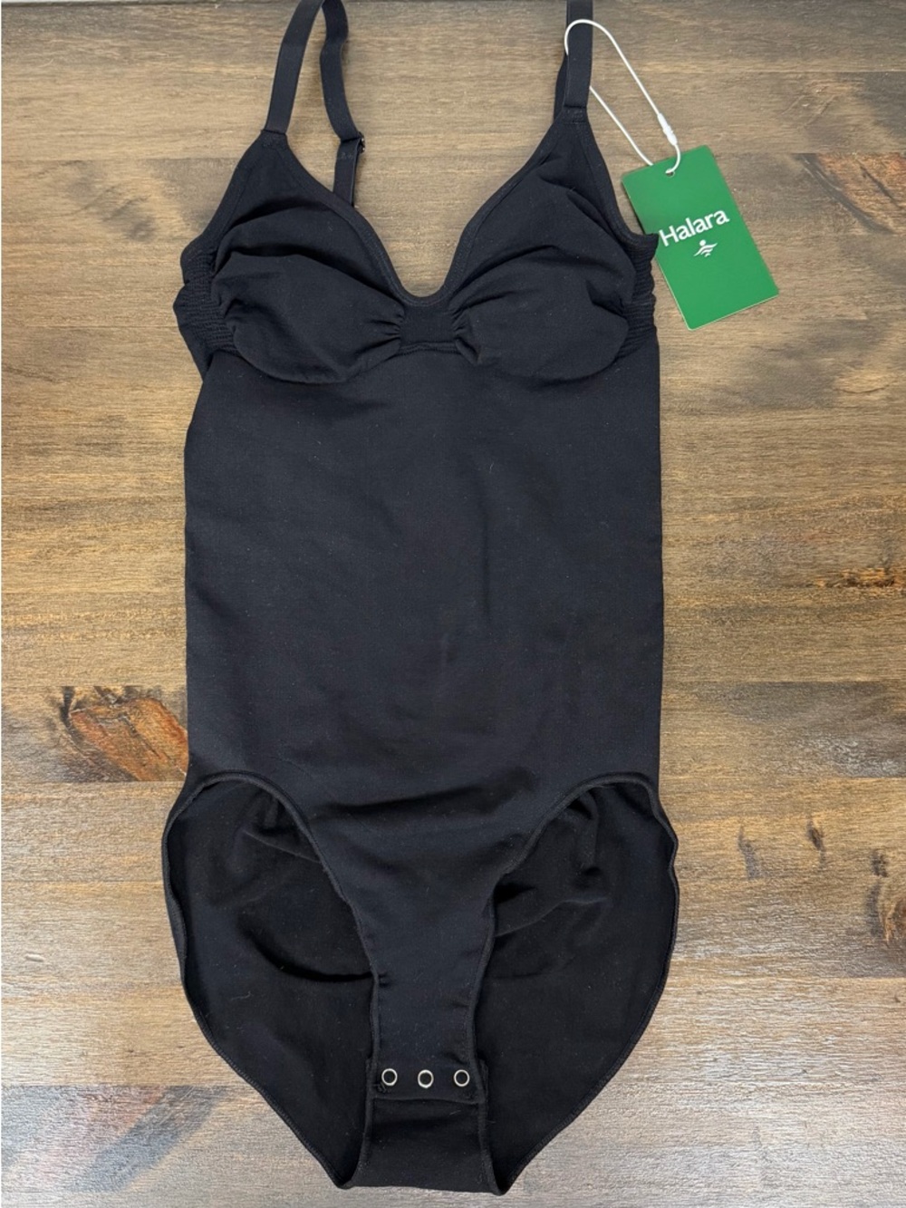 HALARA Black Seamless Support Bodysuit